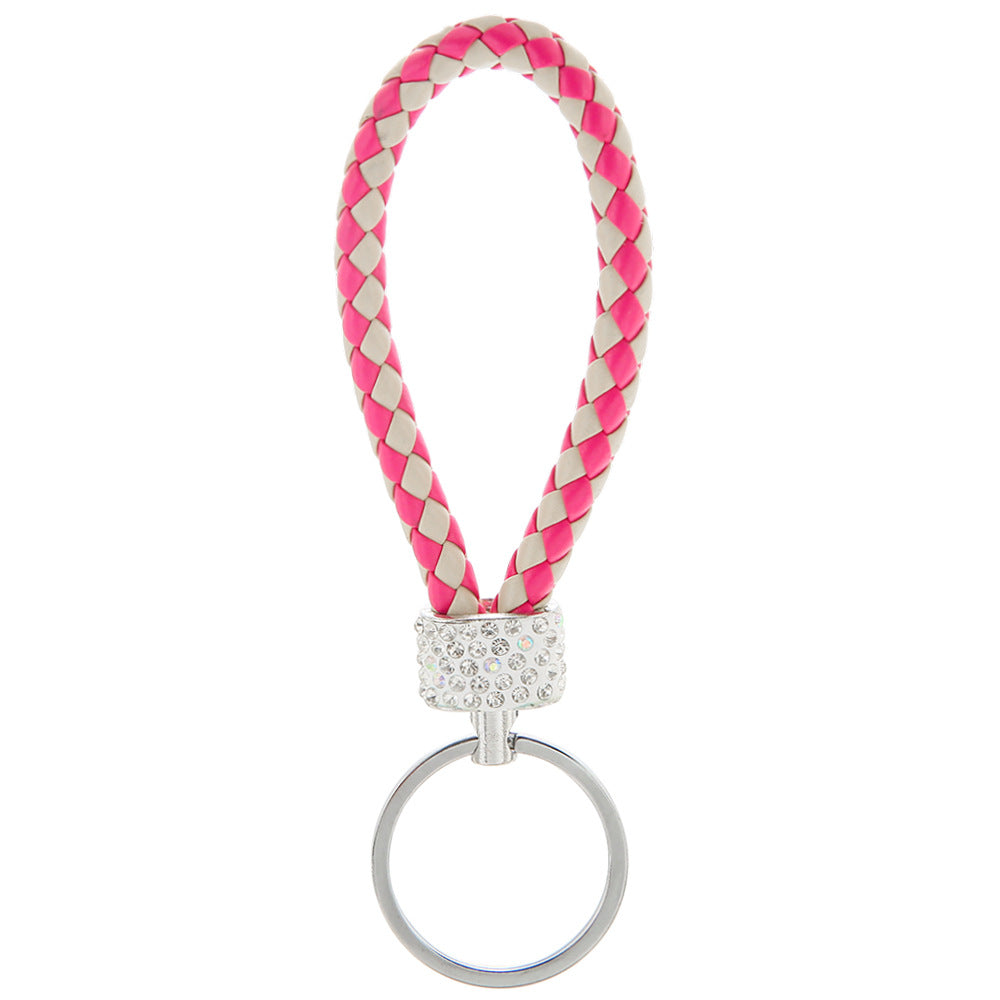 Wholesale Braided Color Leather Rope Keychain